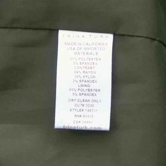 Trina Turk Jersey Sheath Dress Long Sleeves Geometric Print Size 4 - Picture 6 of 6